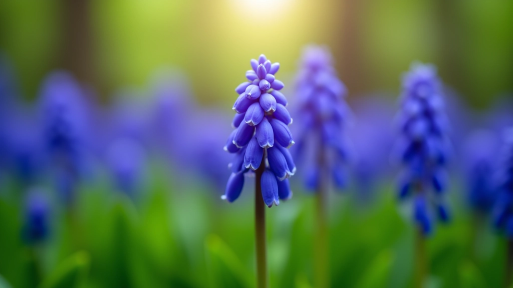 Blauwe hyacinten in het bos